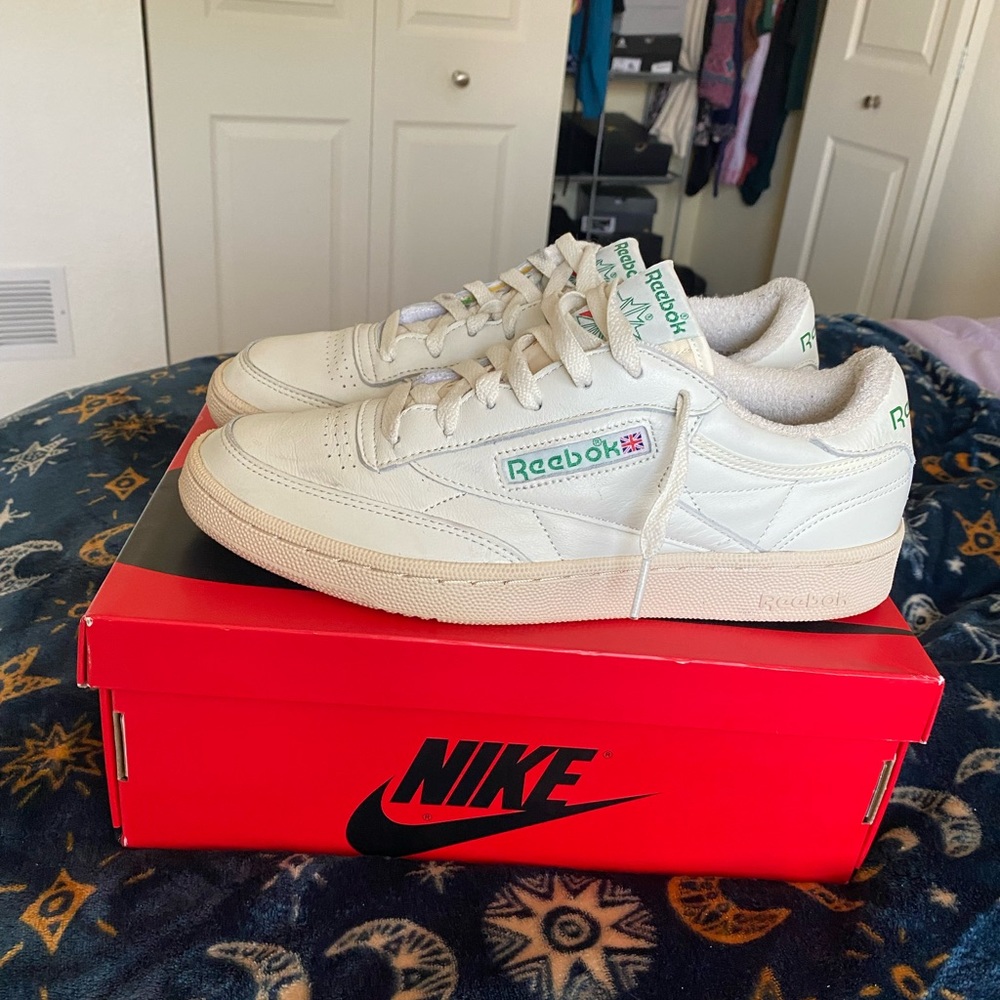 SOLD ON DEPOP Reebok Off White Club C 85 Vintage Shoes Mens Size 9